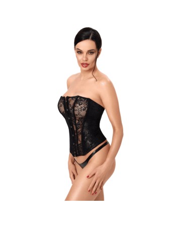 F406 One more kiss Corset en dentelle et powerwetlook