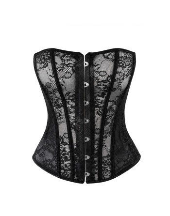 F406 One more kiss Corset en dentelle et powerwetlook