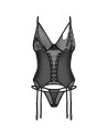 Saturis corset et string Noir