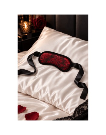 Bandeau pour les yeux motif japonais rouge et noir - Dreamy Fetish