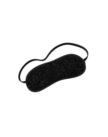 Bandeau pour les yeux noir avec fleurs en tissu en relief - Dreamy Fetish