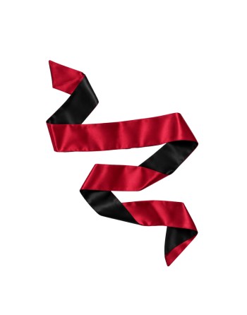 Bandeau satiné réversible rouge et noir, multi-usage - Dreamy Fetish